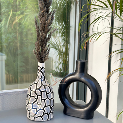 Vase bouteille zellige gris - Ajbir
