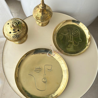 Assiette Oudm en laiton doré grande - Ajbir