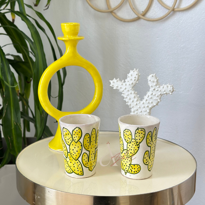 Porte bougie jaune poussin - Ajbir