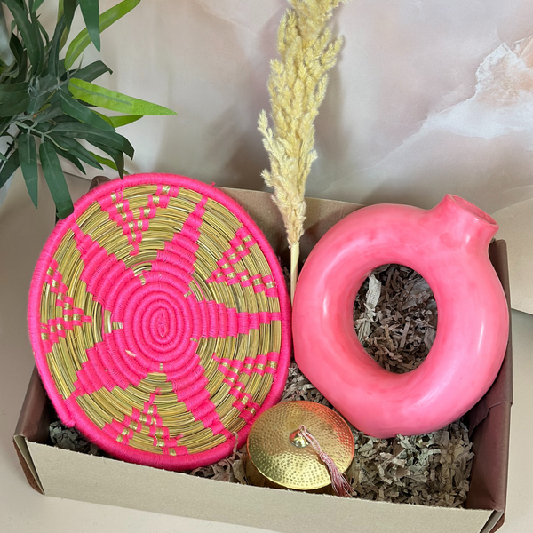 XL fuchsia pink handcrafted gift box