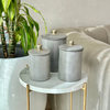Long, curved gray storage box