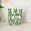 Afous small green and white glazed handmade vase