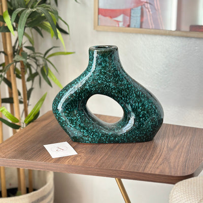 Medina blue speckled handmade vase