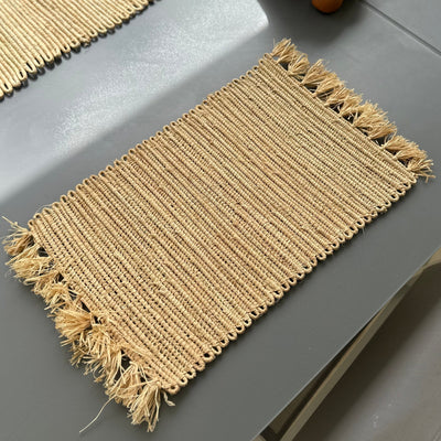 Rectangular raffia placemat (2 pieces)