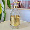 Large hammered glass and gold brass soap dispenser