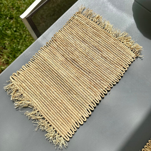 Rectangular raffia placemat (2 pieces)