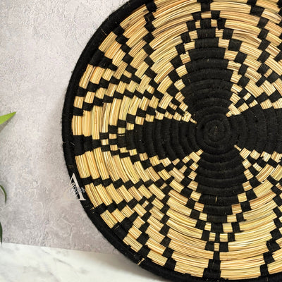 Berber handmade tray Titrit black and beige 45cm