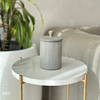 Long, curved gray storage box