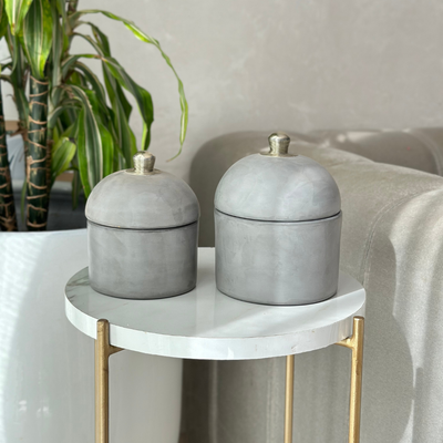 Grey curved storage box