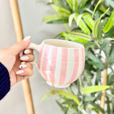 Pink striped mug