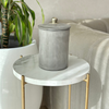 Long, curved gray storage box