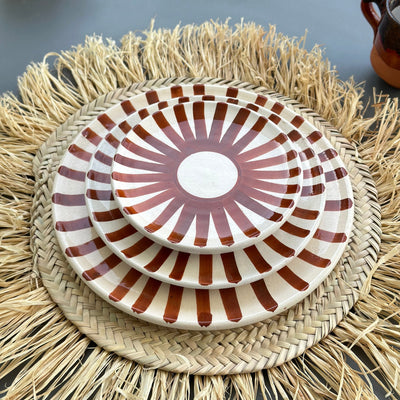 Brown Tafoukt plate set (3 pieces)