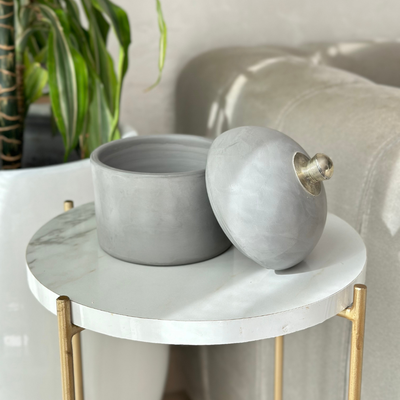 Grey curved storage box