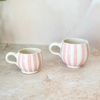 Pink striped mug