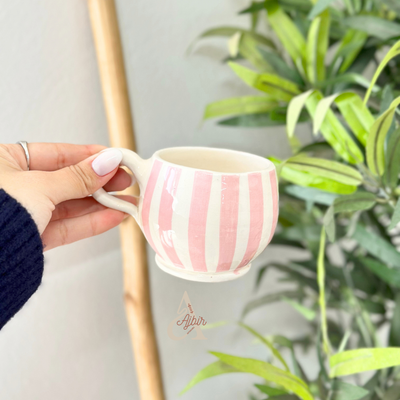 Pink striped mug