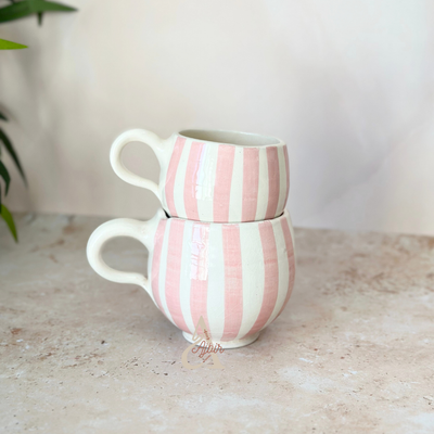 Pink striped mug
