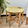 Table traditionnelle Marocaine en bois et laiton - Ajbir