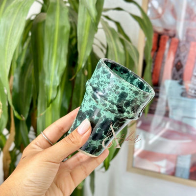 Tasse à café beldi vert clair moucheté - Ajbir
