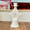 Small white candle holder