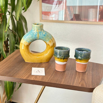 Verre beldi vert et jaune - Ajbir