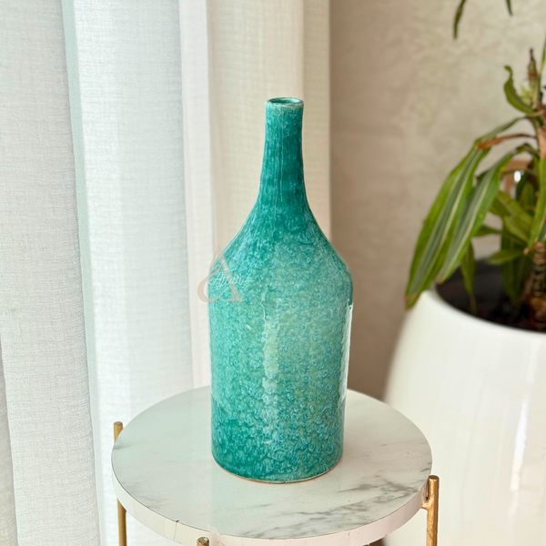 Turquoise bottle vase