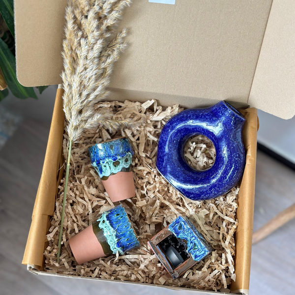 Tafoukt blue speckled handcrafted gift box