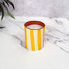 Handmade striped terracotta candle with Musk scent