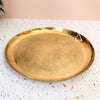 Handcrafted hammered tray in gilded brass 30cm