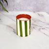 Handmade striped terracotta candle with Musk scent