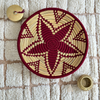 Round candle holder in gold-plated brass