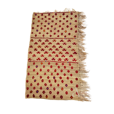 Tapis Extérieur en osier et laine 1m/1m60 - Ajbir
