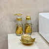 Bouteille de savon liquide en verre en laiton dorée - Ajbir