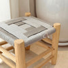Wooden stool and light gray Kittane