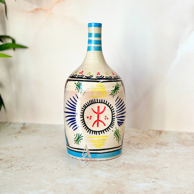 Turquoise Amazigh bottle vase