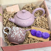 Purple teapot handcrafted gift box