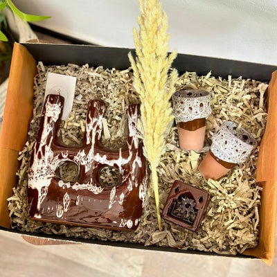 Afous brown handmade XL gift box