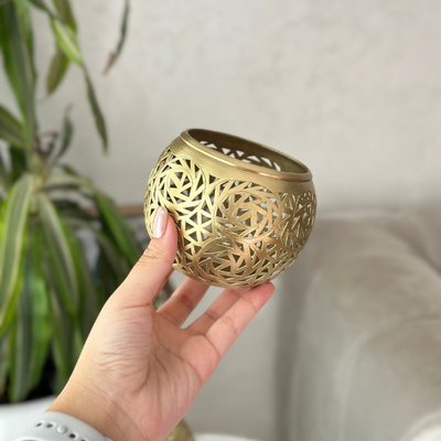 Round gold brass candle holder (3 sizes)