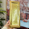 Rectangular hammered tray in gilded brass