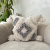 Housse de coussin Tit gris et blanc