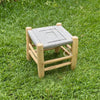 Wooden stool and light gray Kittane
