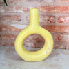 Tafoukt handmade vase, matte, elongated, yellow