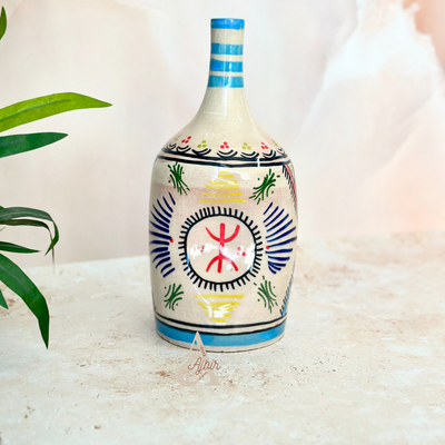 Turquoise Amazigh bottle vase