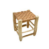 Tabouret traditionnel en bois et cuir - Ajbir