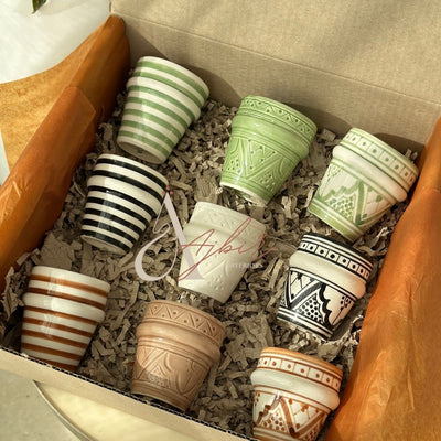 Tasse à café beldi rayée noir - Ajbir