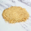 24cm wicker trivet with fringes