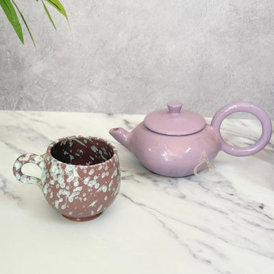 Purple teapot handcrafted gift box