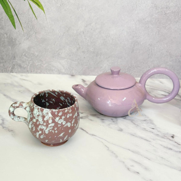 Purple teapot handcrafted gift box