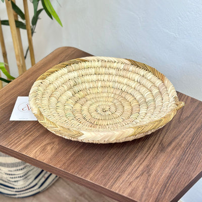 Berber handmade tray Talount beige two-tone 30cm
