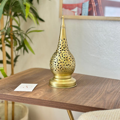 Gold-plated brass candle holder