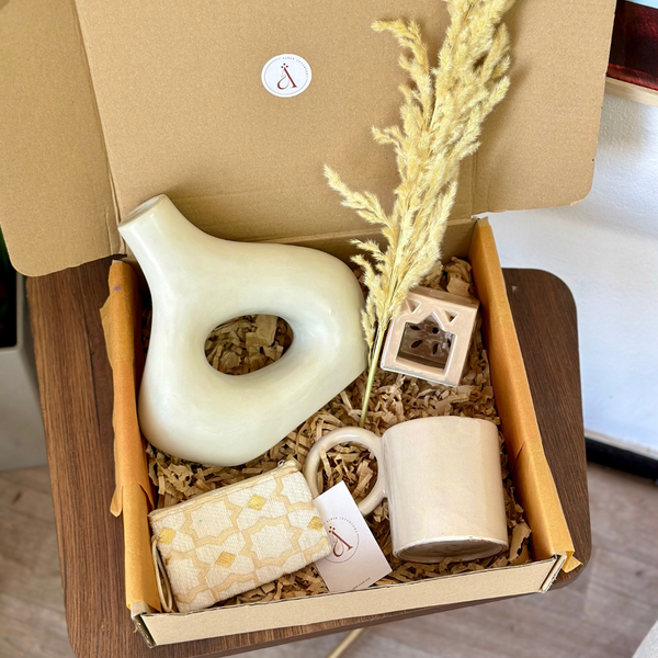 Tanara beige handcrafted gift box